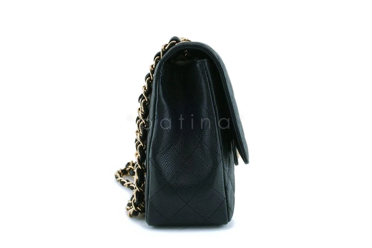 Chanel Black Caviar Jumbo Classic Flap Bag GHW - Image 4