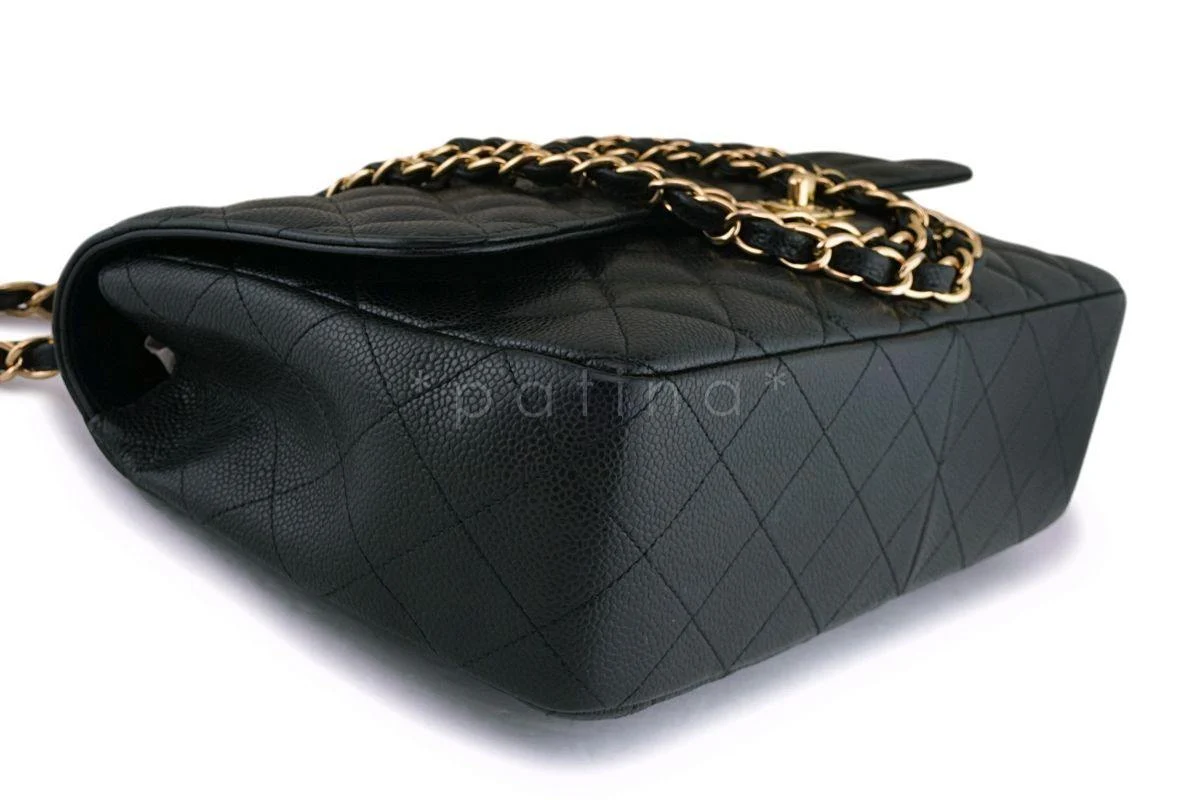 Chanel Black Caviar Jumbo Classic Flap Bag GHW - Image 6