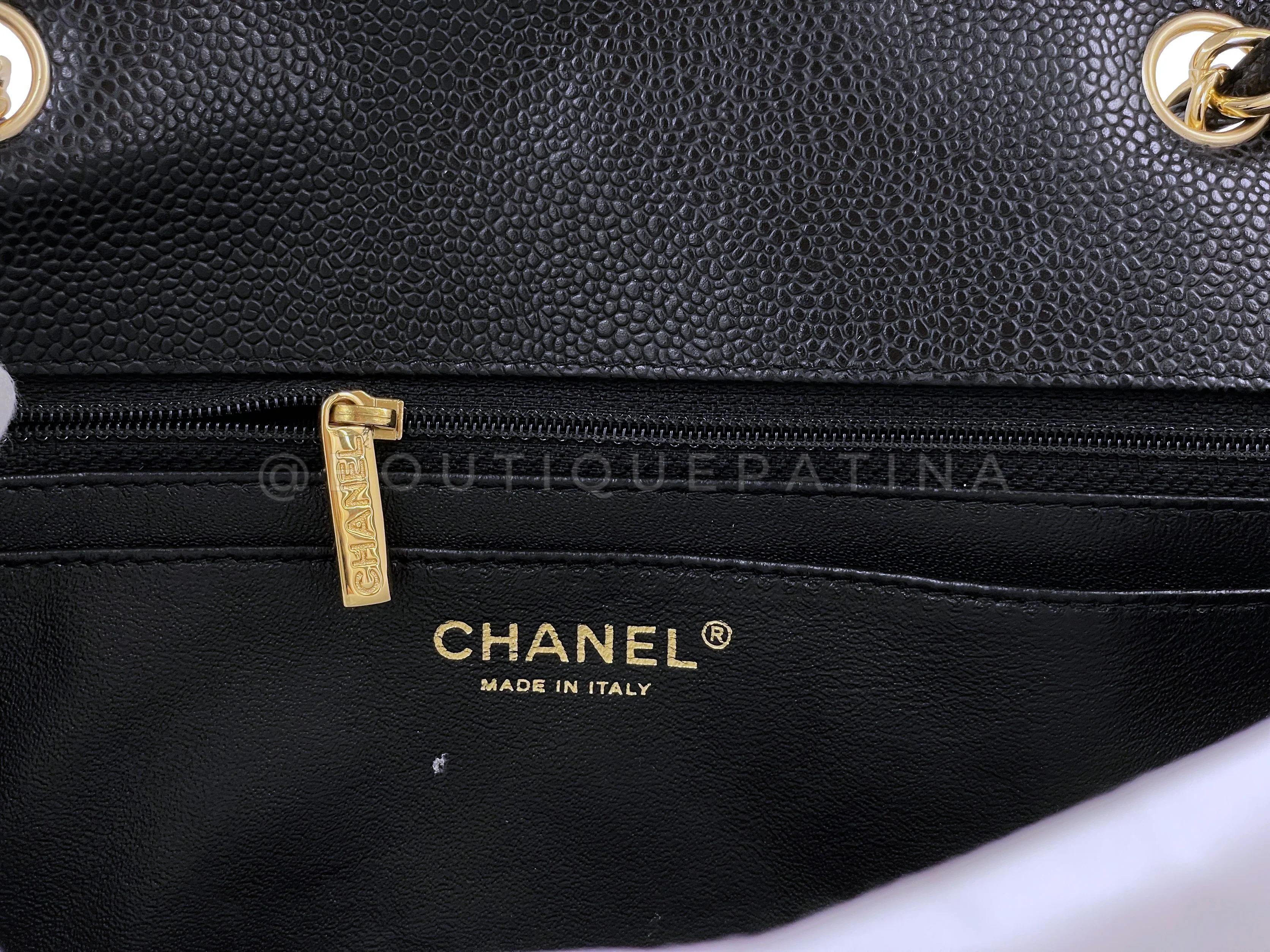Chanel Black Caviar Jumbo Classic Flap Bag GHW Single - Image 11