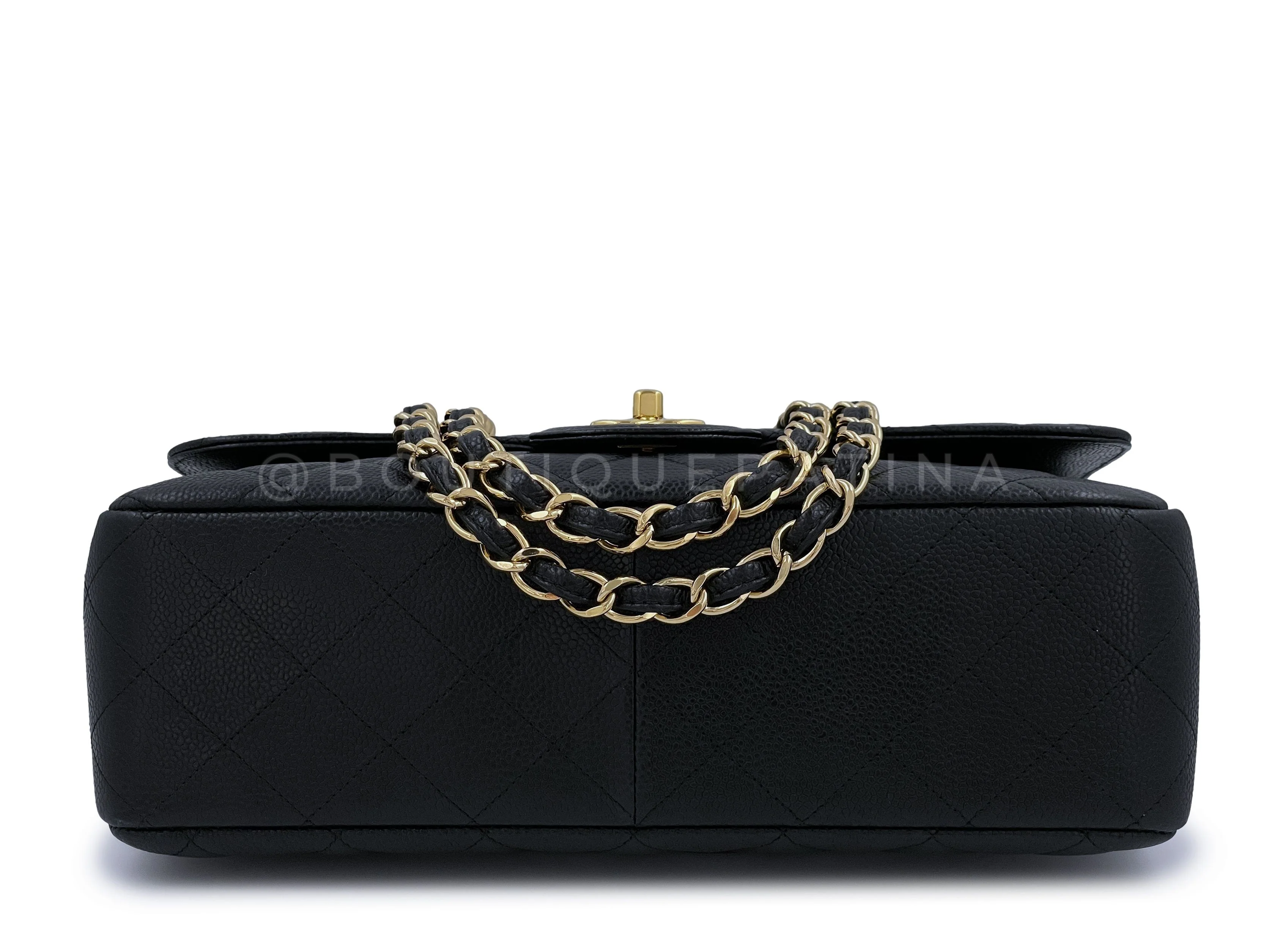 Chanel Black Caviar Jumbo Classic Flap Bag GHW Single - Image 6