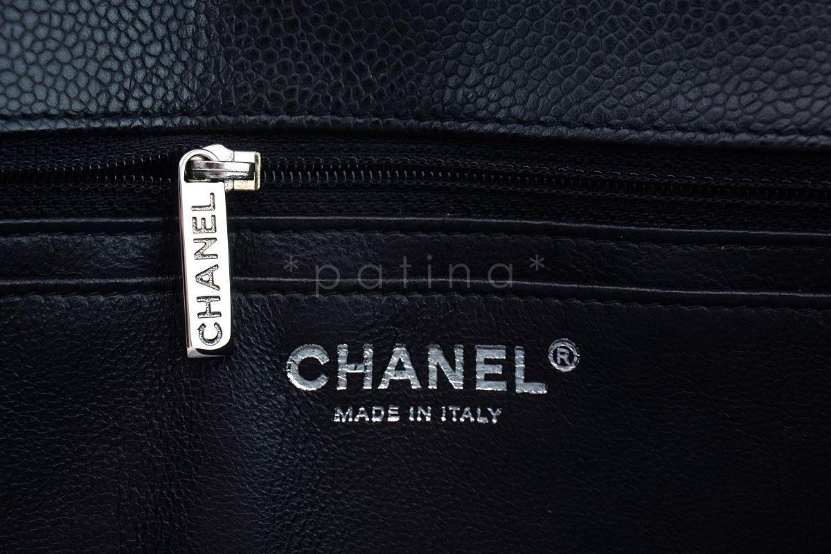Chanel Black Caviar Jumbo Classic Flap Bag SHW - Image 11