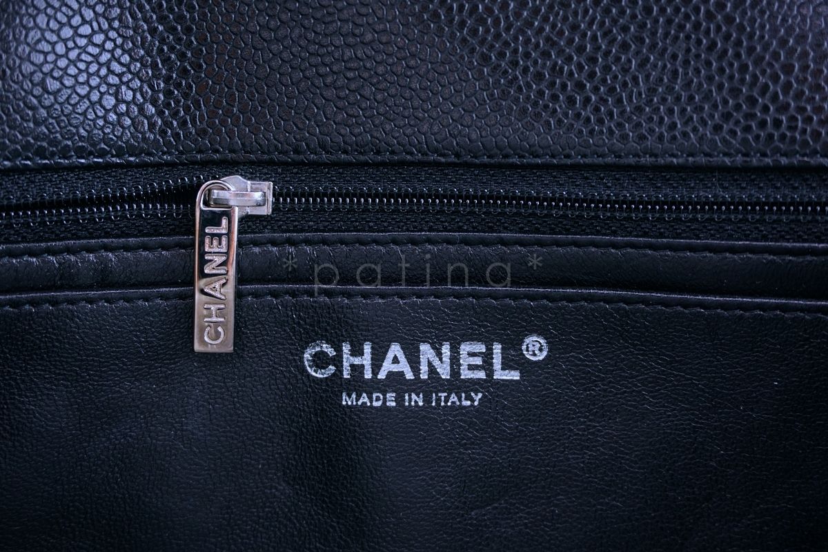 Chanel Black Caviar Jumbo Classic Flap Bag SHW Single - Image 11