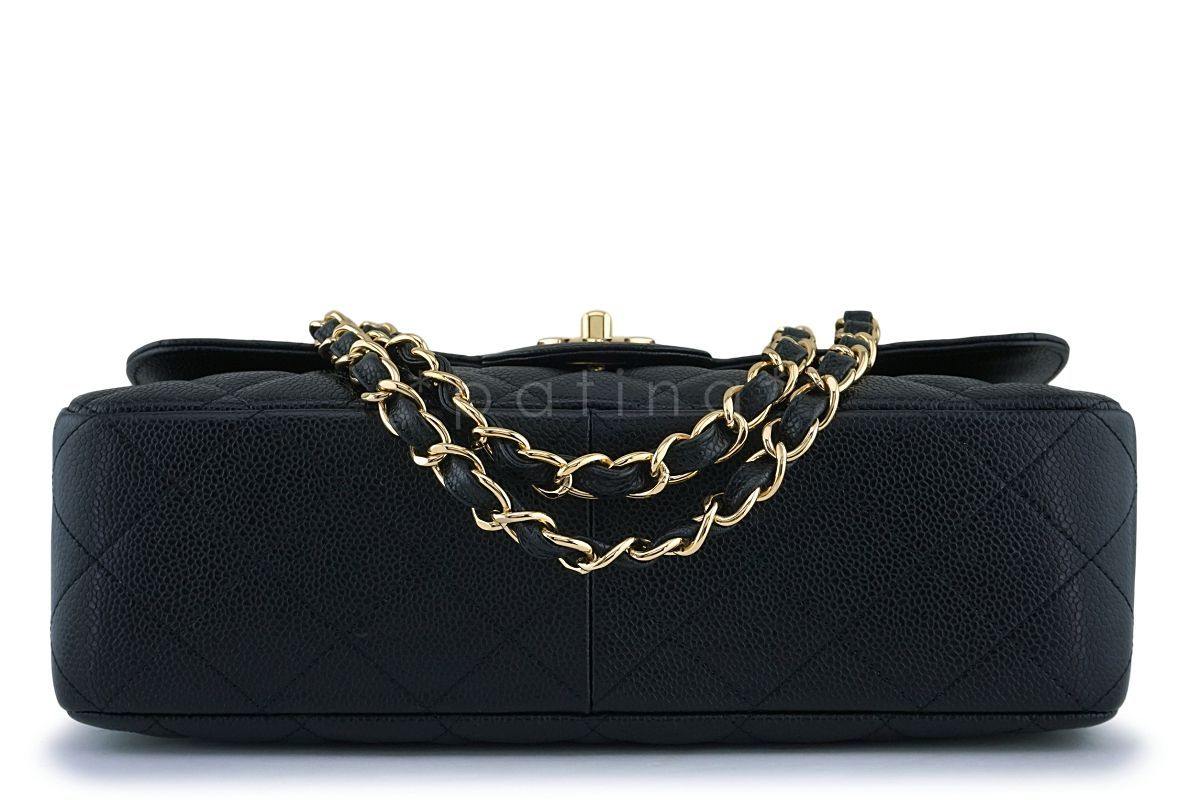 Chanel Black Caviar Jumbo Large Classic Flap Bag GHW - Image 6