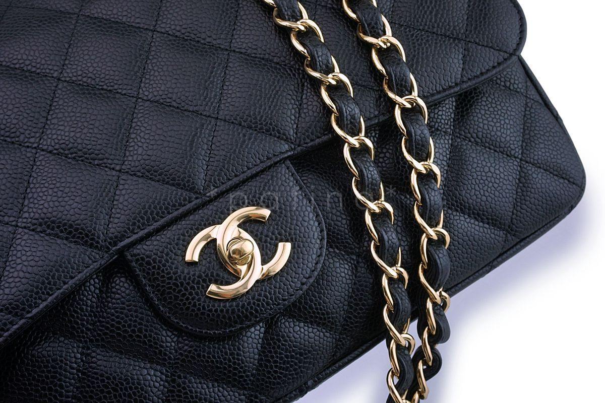 Chanel Black Caviar Jumbo Large Classic Flap Bag GHW - Image 8