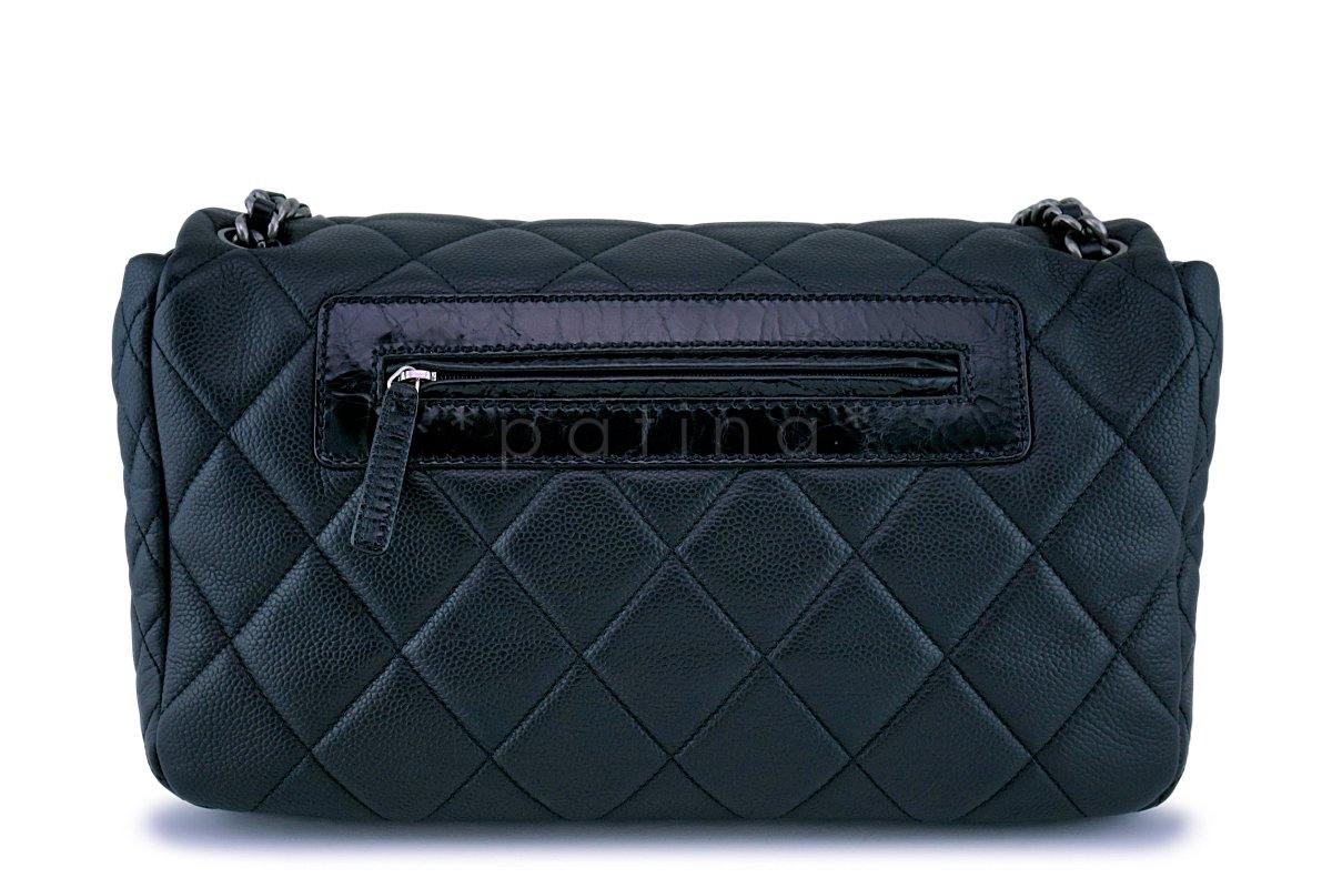 Chanel Black Caviar Jumbo-sized Quilted Flap Bag RHW - Image 5