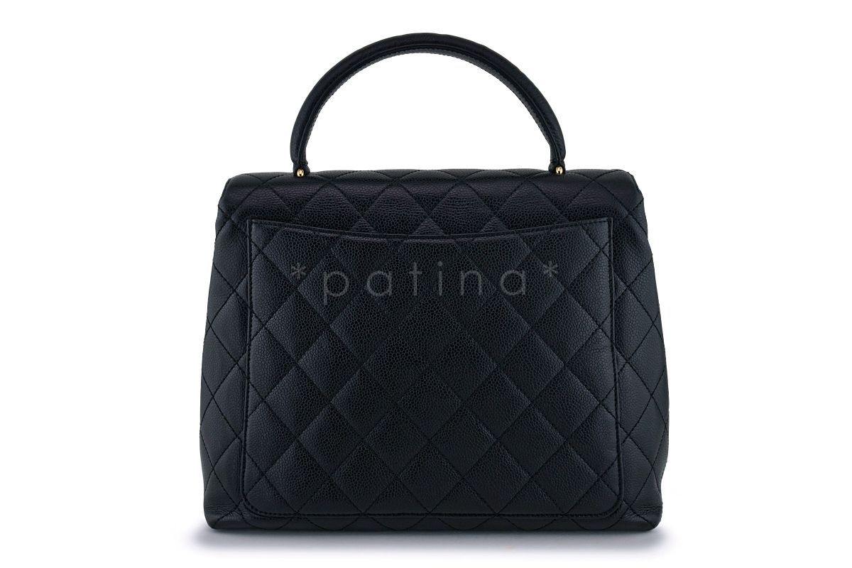 Chanel Black Caviar Kelly Flap Tote Bag 24k GHW - Image 5