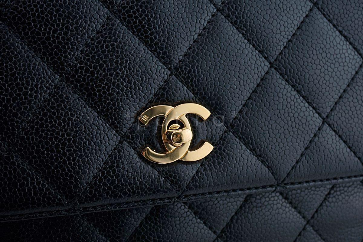 Chanel Black Caviar Kelly Flap Tote Bag 24k GHW - Image 8