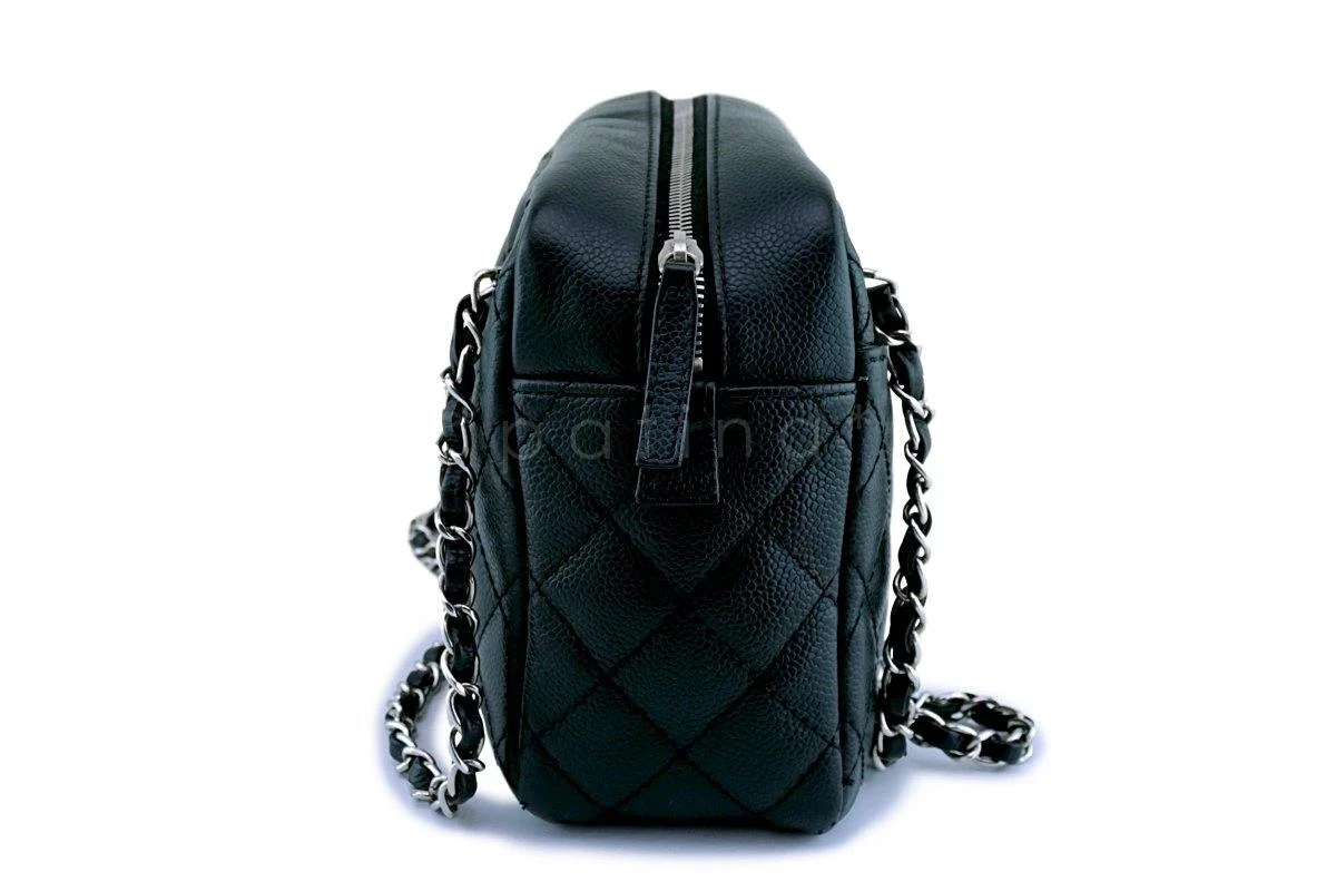Chanel Black Caviar Large Classic Camera Case Bag SHW - Image 4