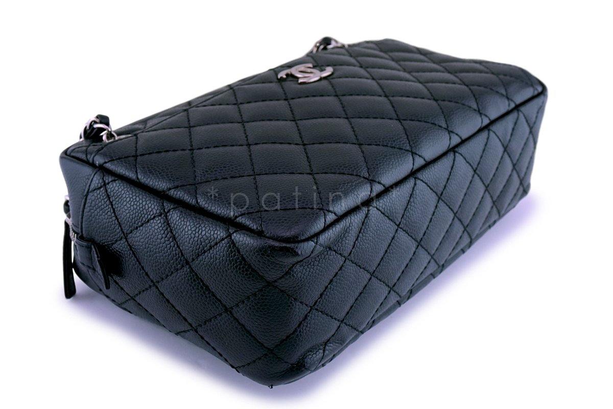 Chanel Black Caviar Large Classic Camera Case Bag SHW - Image 7