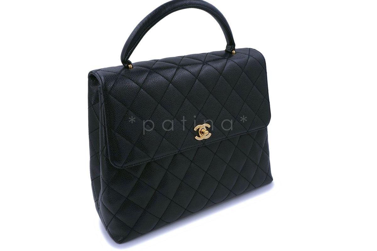 Chanel Black Caviar Large Kelly Flap Tote Bag 24k GHW - Image 2