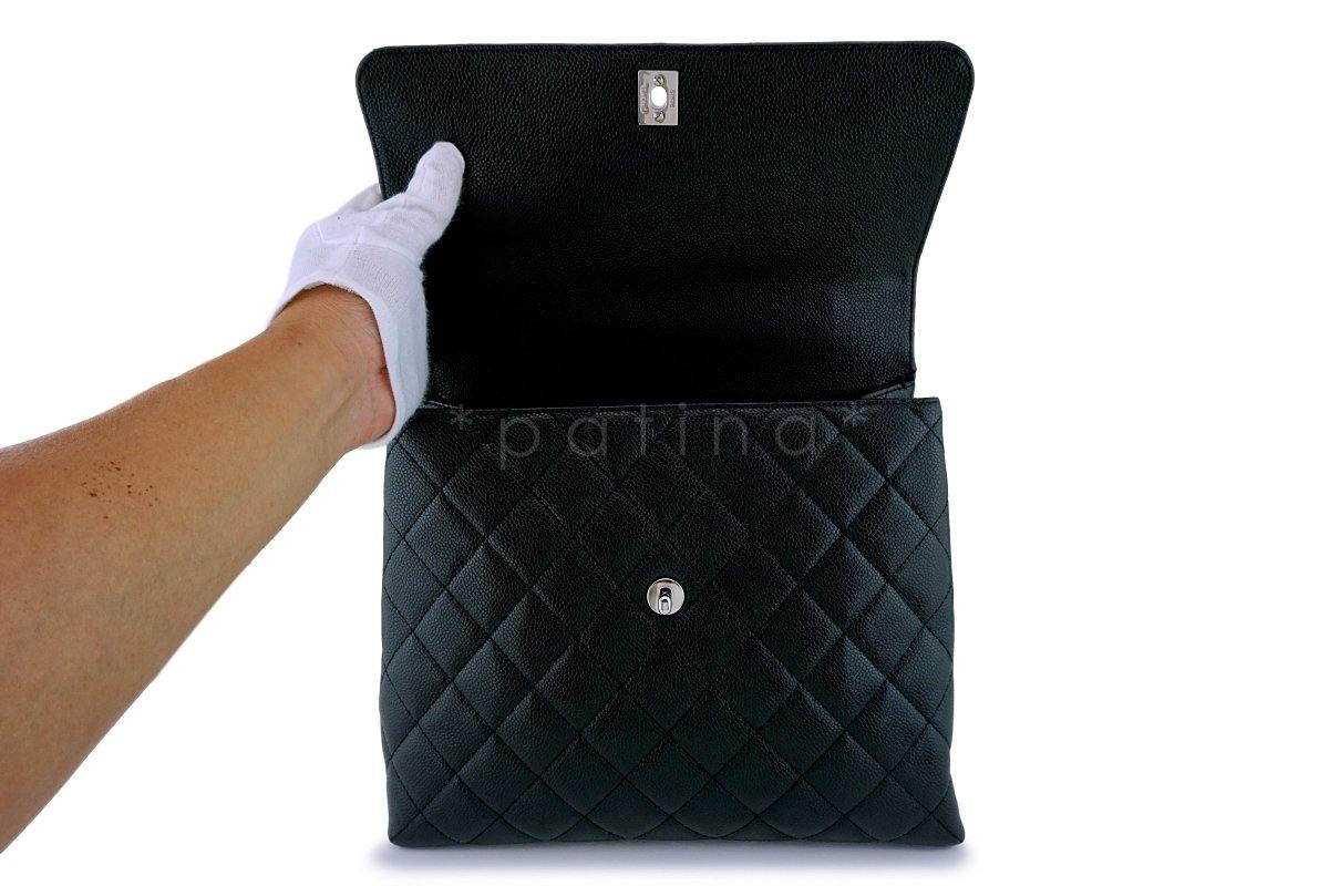 Chanel Black Caviar Large Kelly Tote Bag SHW - Image 8