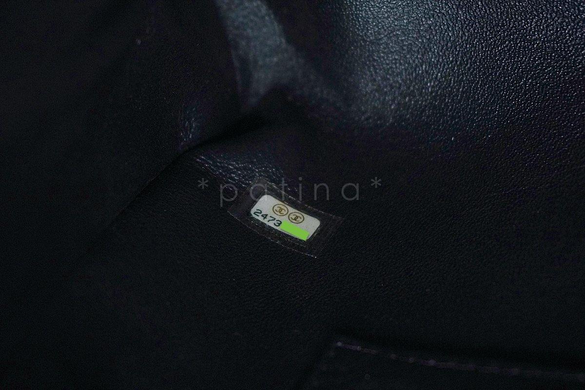 Chanel Black Caviar/Lizard Coco Handle Shoulder Flap Kelly 2-Way Tote Bag - Image 12