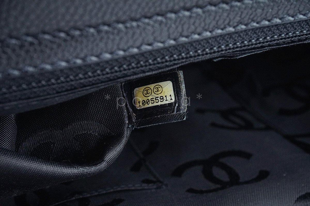 Chanel Black Caviar Logo Cerf Brief Messenger Tote Bag - Image 9