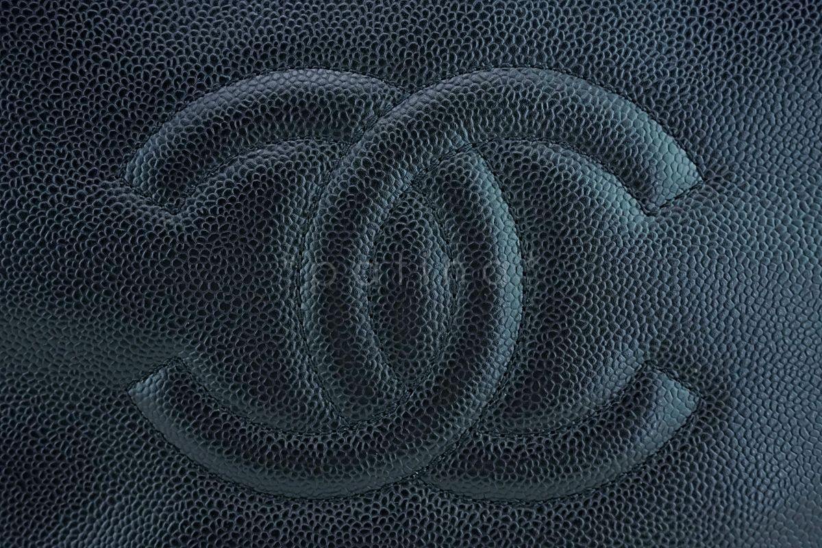Chanel Black Caviar Logo Classic Two Way Classic Tote Bag SHW - Image 7