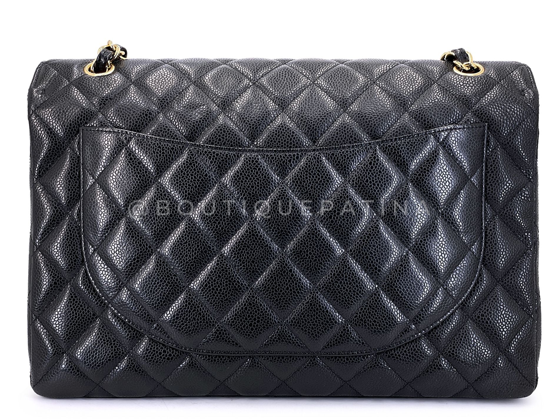 Chanel Black Caviar Maxi Classic Double Flap Bag  GHW DSV - Image 5