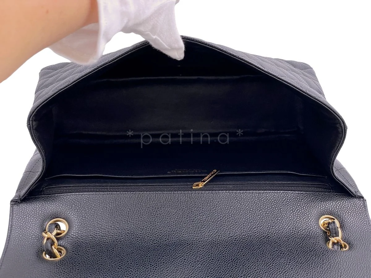 Chanel Black Caviar Maxi Classic Flap Bag GHW - Image 10