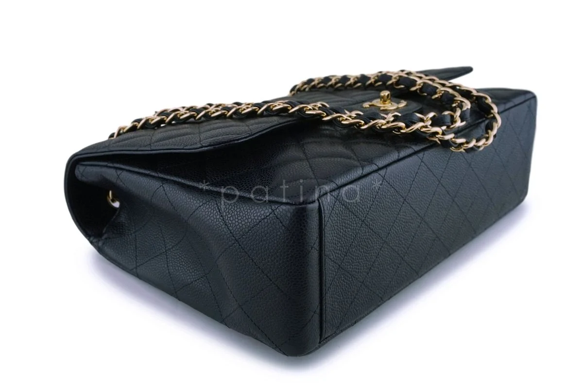 Chanel Black Caviar Maxi Classic Flap Bag GHW - Image 7