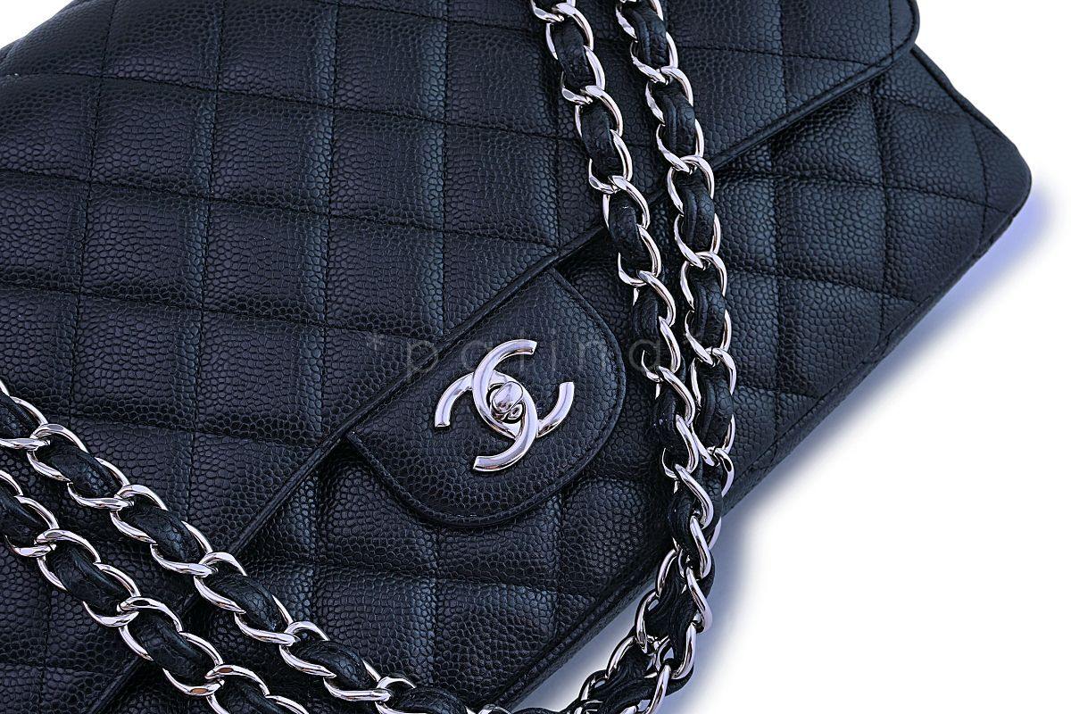 Chanel Black Caviar Maxi Classic Flap Bag SHW - Image 7