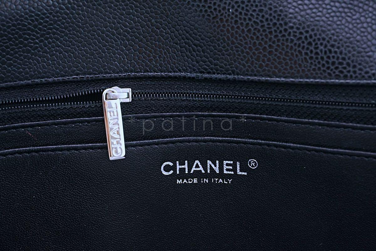 Chanel Black Caviar Maxi Classic Flap Bag SHW - Image 9