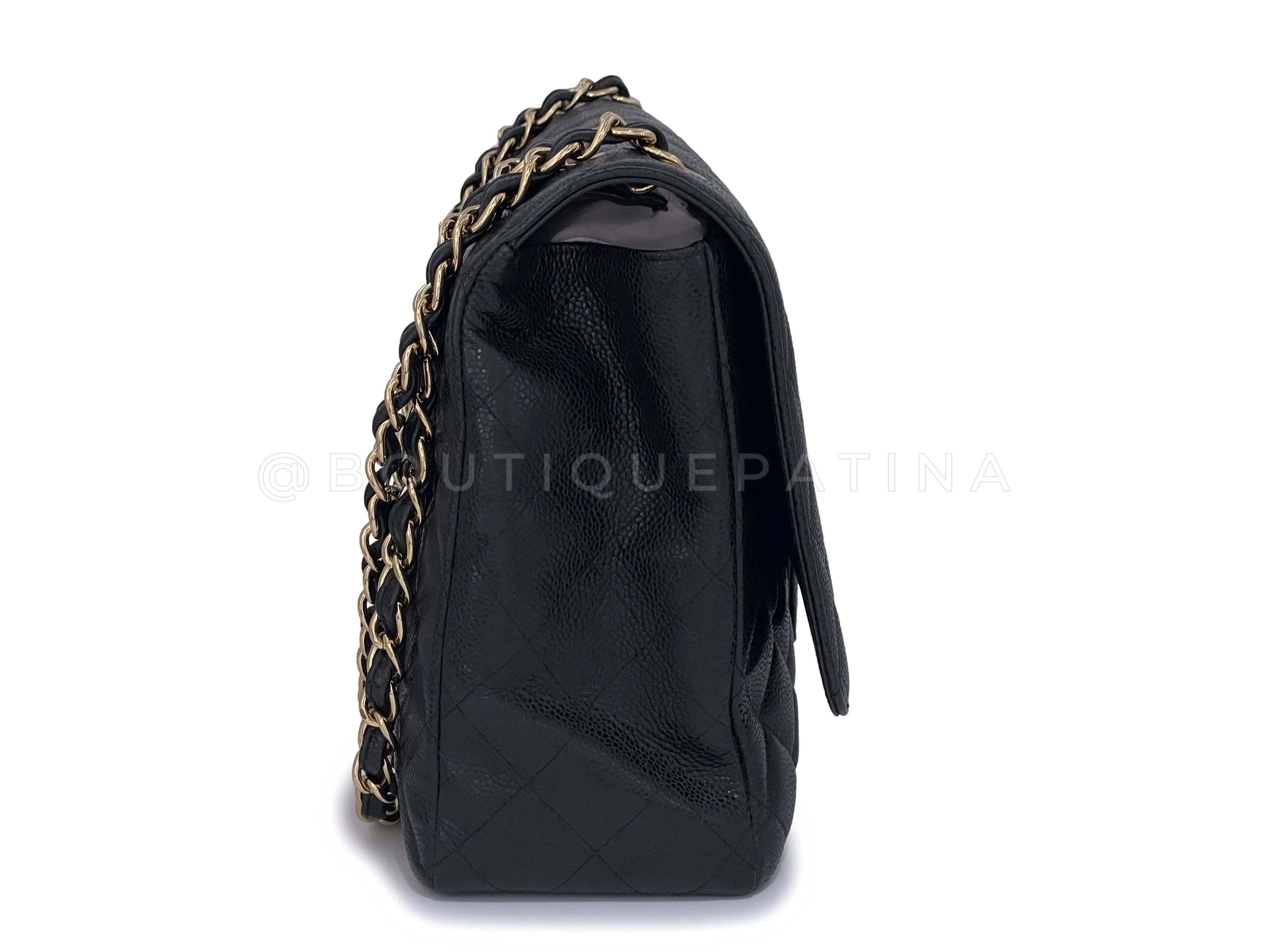 Chanel Black Caviar Maxi Classic Single Flap Bag GHW - Image 4