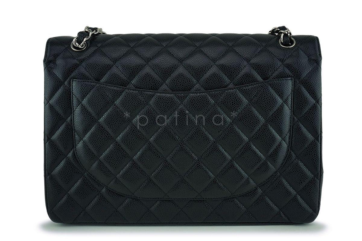 Chanel Black Caviar Maxi "Jumbo XL" Classic Double Flap Bag SHW - Image 5