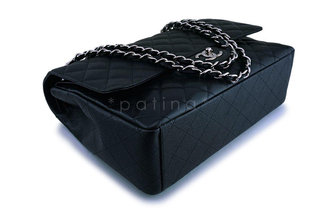 Chanel Black Caviar Maxi "Jumbo XL" Classic Double Flap Bag SHW - Image 7