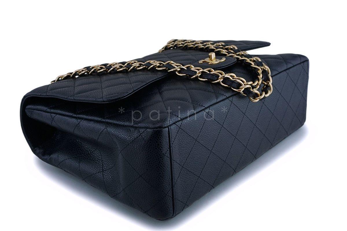Chanel Black Caviar Maxi "Jumbo XL" Classic Flap Bag GHW - Image 7