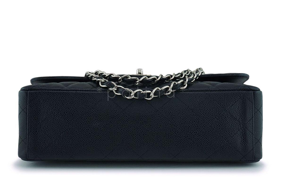 Chanel Black Caviar Maxi "Jumbo XL" Classic Flap Bag SHW - Image 6