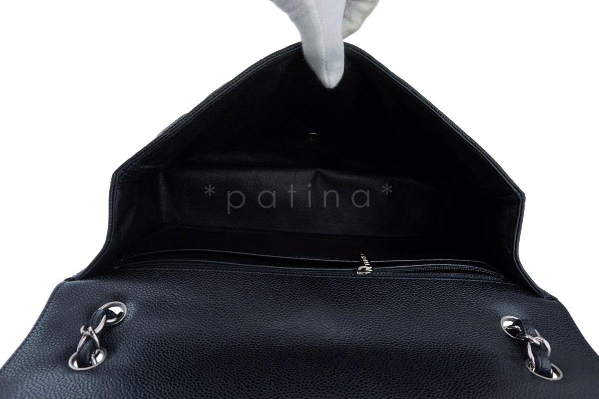 Chanel Black Caviar Maxi "Jumbo XL" Classic Flap Bag SHW - Image 10