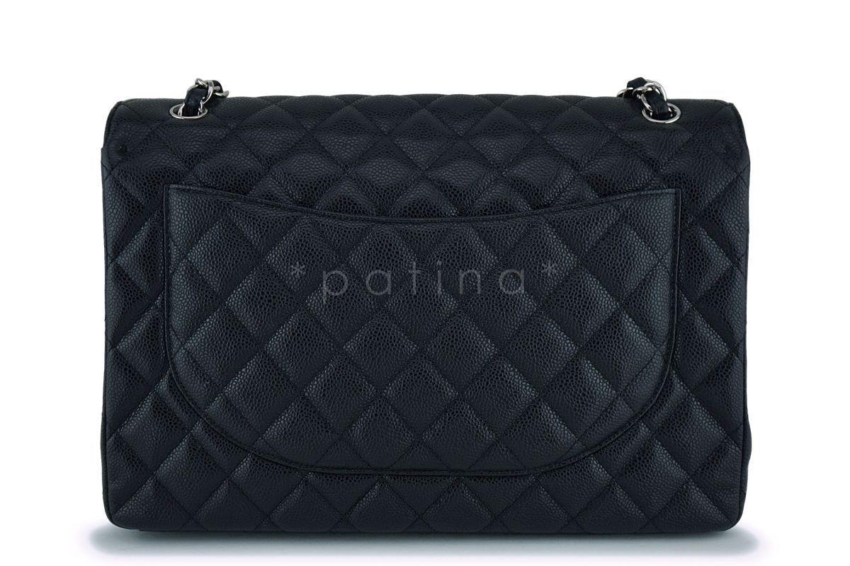 Chanel Black Caviar Maxi "Jumbo XL" Classic Flap Bag SHW - Image 5