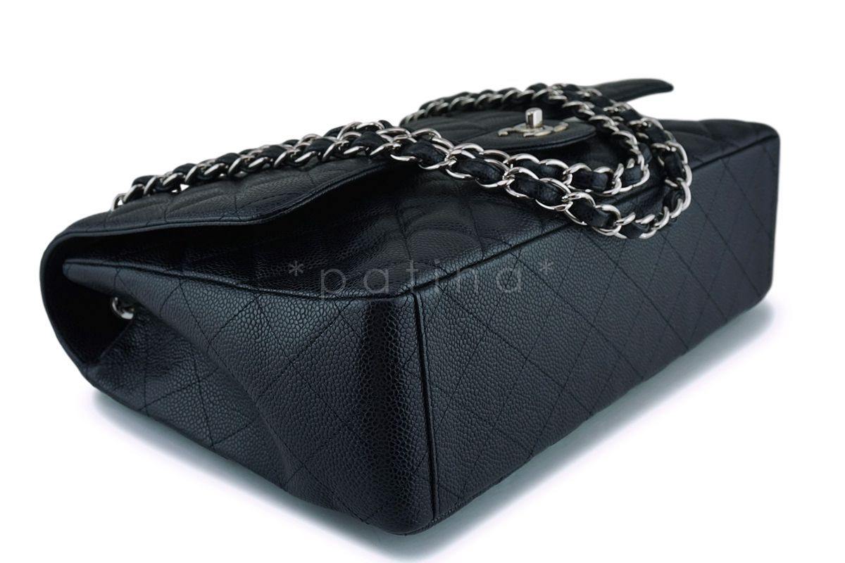 Chanel Black Caviar Maxi "Jumbo XL" Classic Flap Bag SHW - Image 7