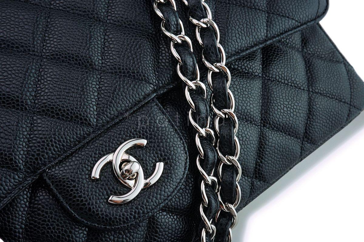 Chanel Black Caviar Maxi "Jumbo XL" Classic Flap Bag SHW - Image 8