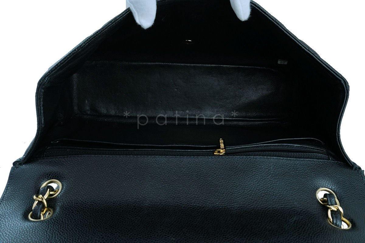 Chanel Black Caviar Maxi Quilted Classic 2.55 Jumbo XL Flap Bag GHW - Image 10