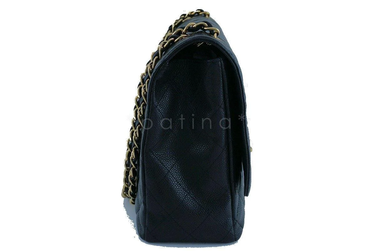 Chanel Black Caviar Maxi Quilted Classic 2.55 Jumbo XL Flap Bag GHW - Image 4