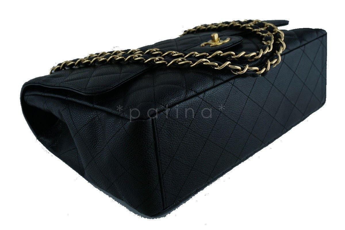 Chanel Black Caviar Maxi Quilted Classic 2.55 Jumbo XL Flap Bag GHW - Image 7