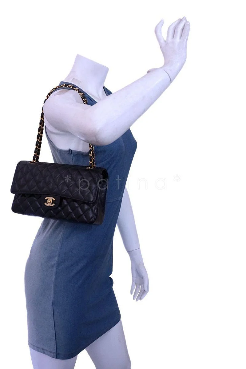 Chanel Black Caviar Medium Classic Double Flap Bag 24k GHW - Image 14