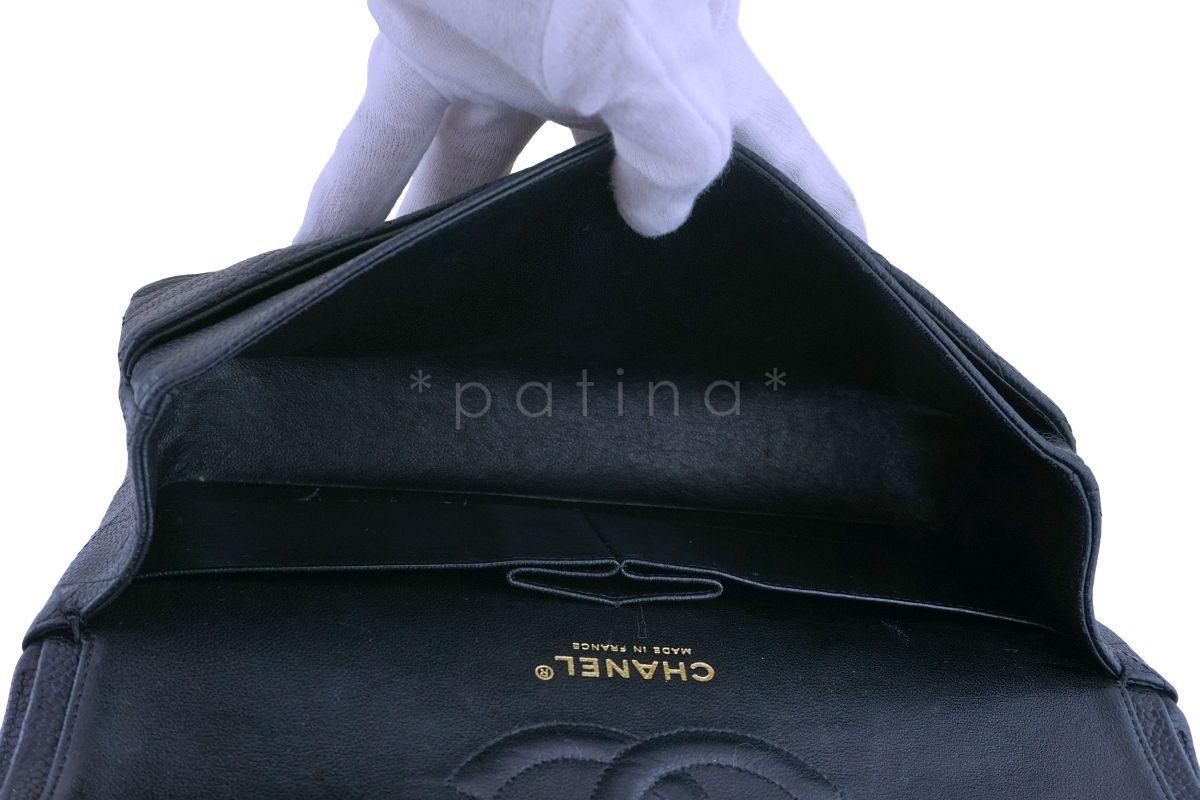 Chanel Black Caviar Medium Classic Double Flap Bag 24k GHW - Image 9