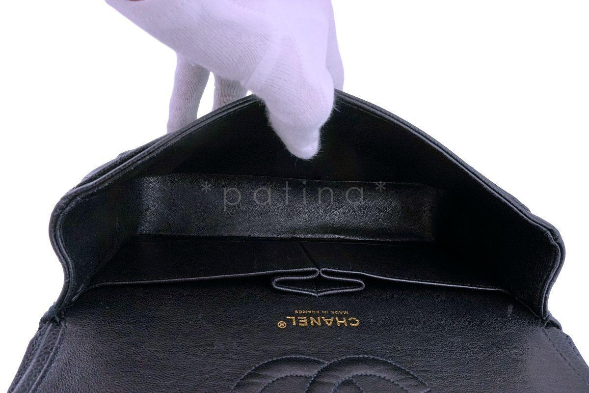 Chanel Black Caviar Medium Classic Double Flap Bag 24K GHW - Image 10