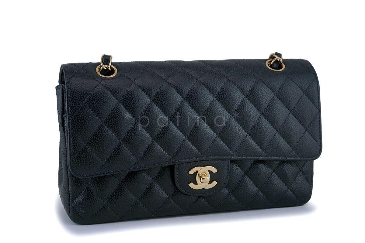 Chanel Black Caviar Medium Classic Double Flap Bag 24K GHW - Image 3