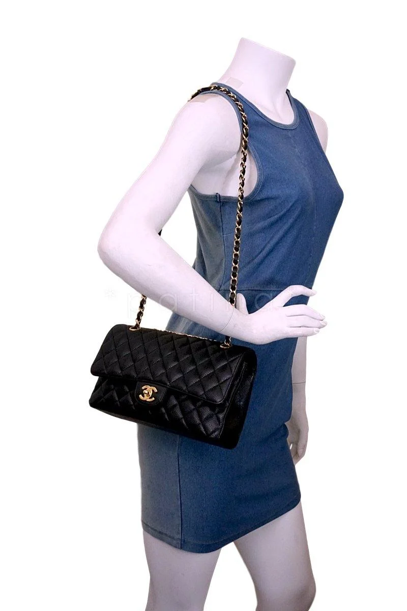 Chanel Black Caviar Medium Classic Double Flap Bag GHW - Image 15