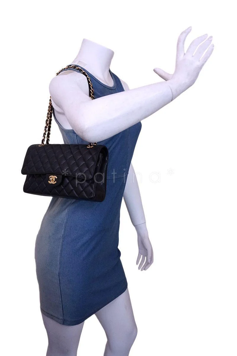 Chanel Black Caviar Medium Classic Double Flap Bag GHW D3R - Image 14