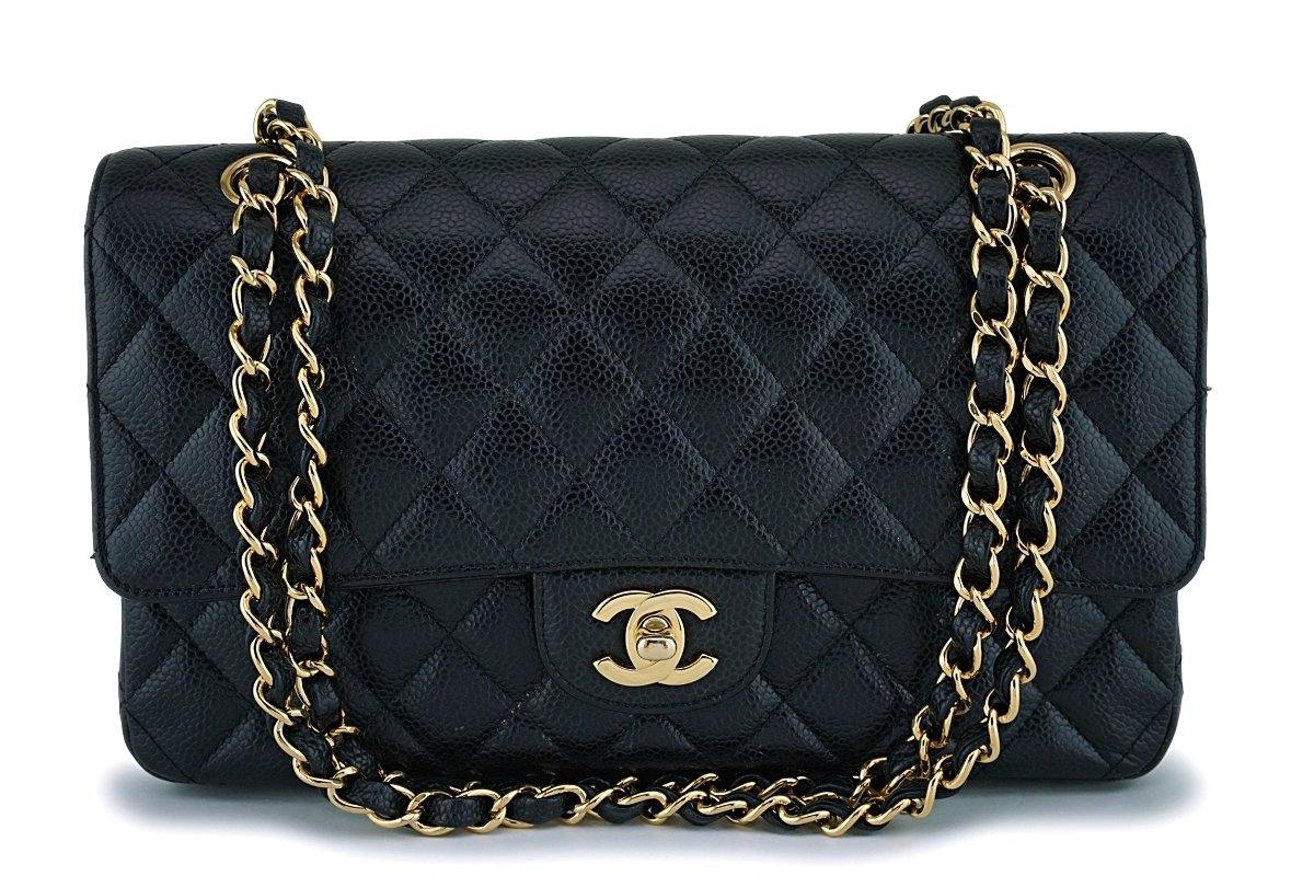 Chanel Black Caviar Medium Classic Double Flap Bag GHW