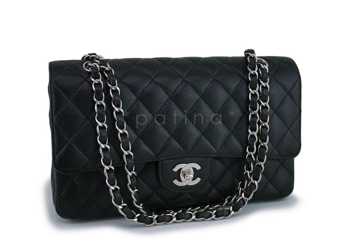 Chanel Black Caviar Medium Classic Double Flap Bag SHW - Image 2