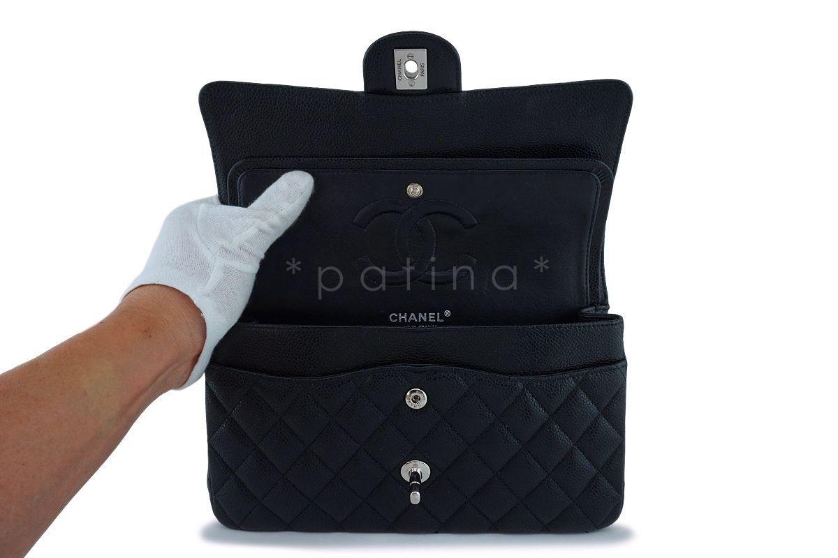Chanel Black Caviar Medium Classic Double Flap Bag SHW - Image 9