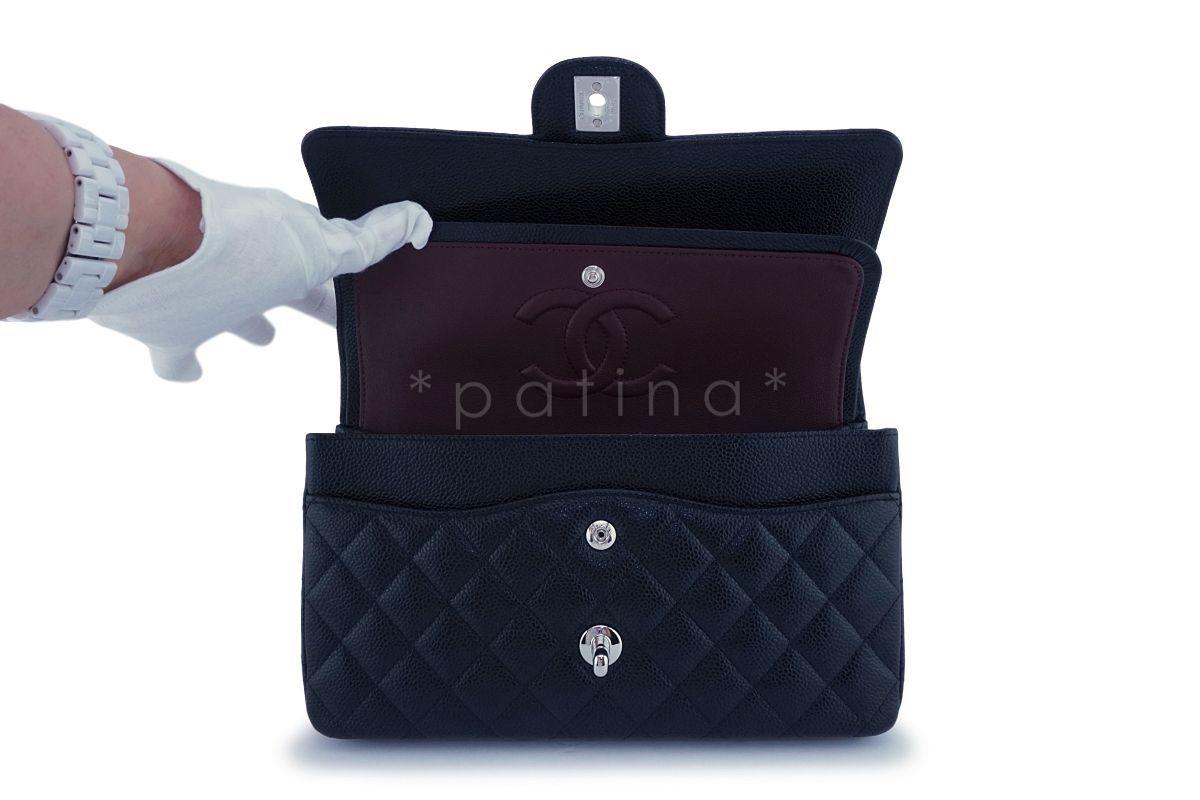 Chanel Black Caviar Medium Classic Double Flap Bag SHW - Image 9