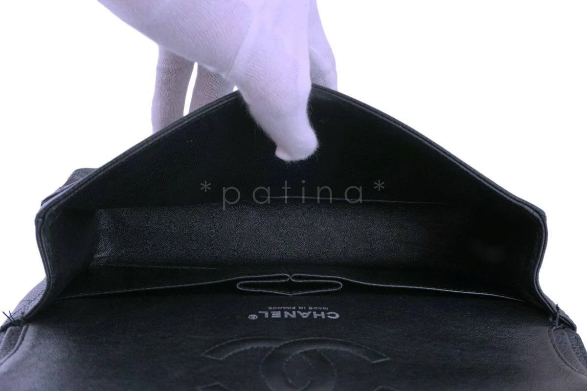 Chanel Black  Caviar Medium Classic Double Flap Bag SHW - Image 10