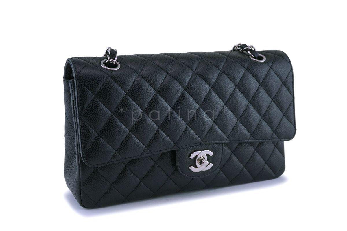 Chanel Black  Caviar Medium Classic Double Flap Bag SHW - Image 3
