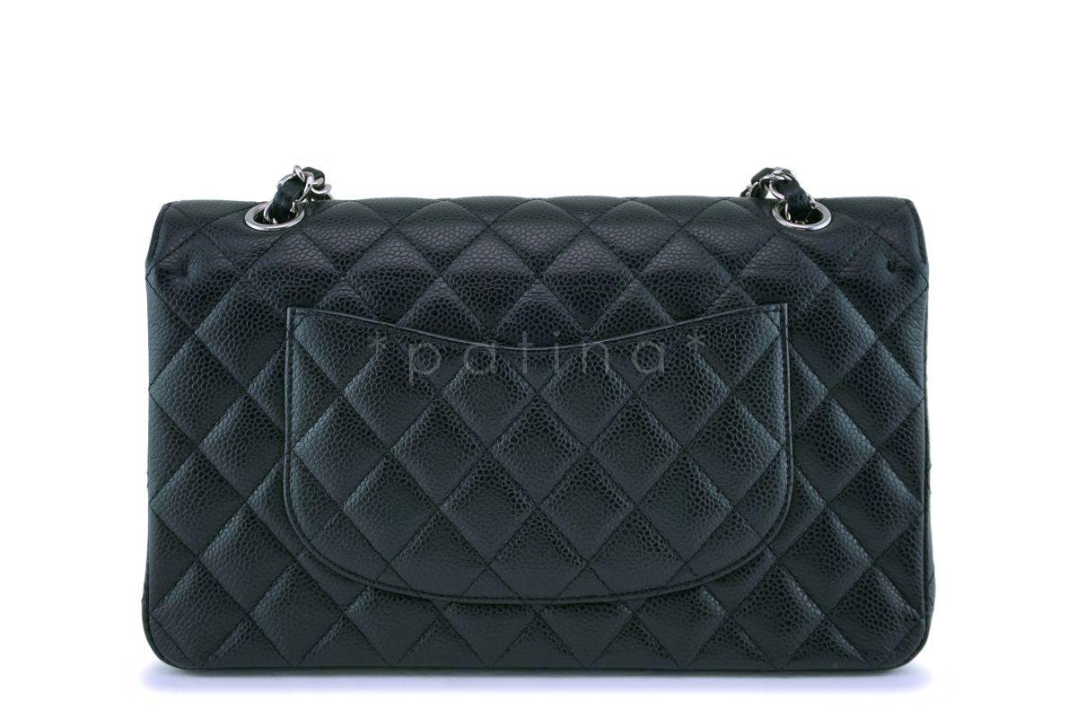Chanel Black  Caviar Medium Classic Double Flap Bag SHW - Image 5