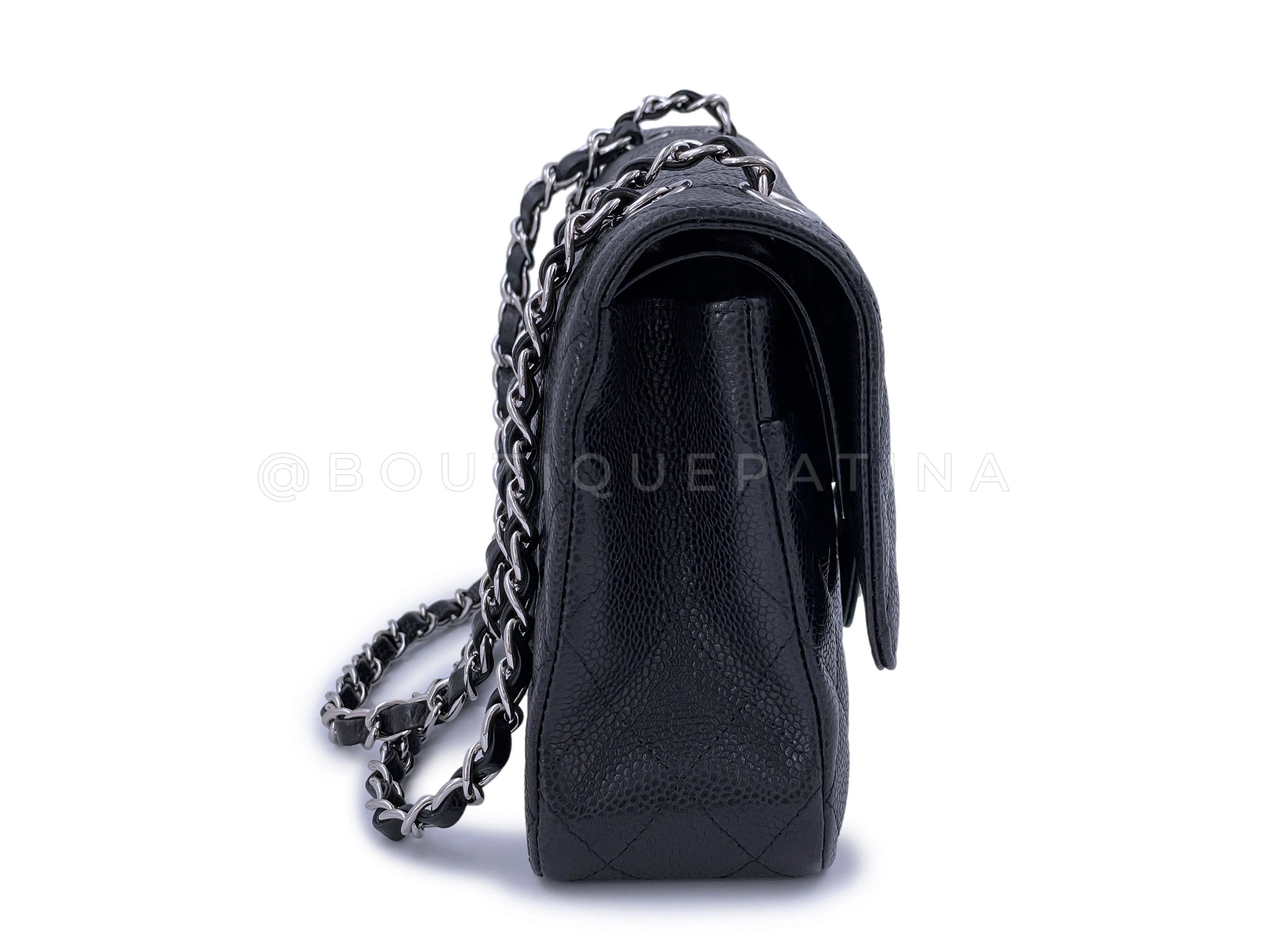 Chanel Black Caviar Medium Classic Double Flap Bag SHW 2U1 - Image 4