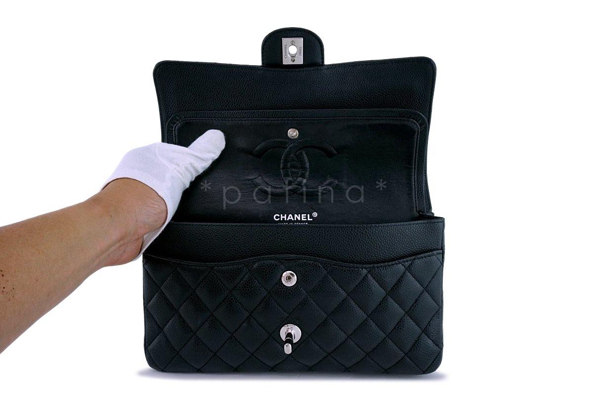 Chanel Black Caviar Medium Classic Double Flap Bag SHW - Image 9